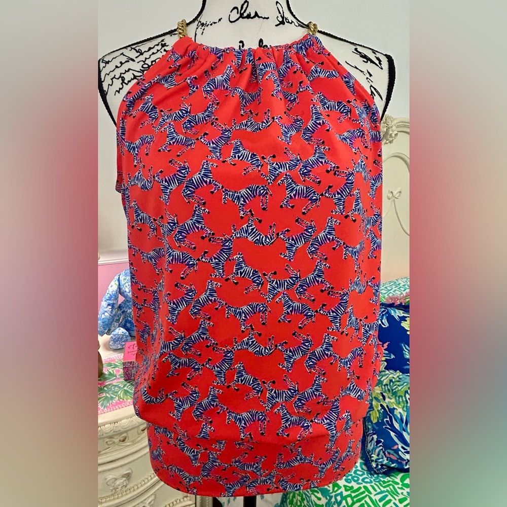 Lilly Pulitzer Bowen halter top, Heebee Zeebees, Size Small